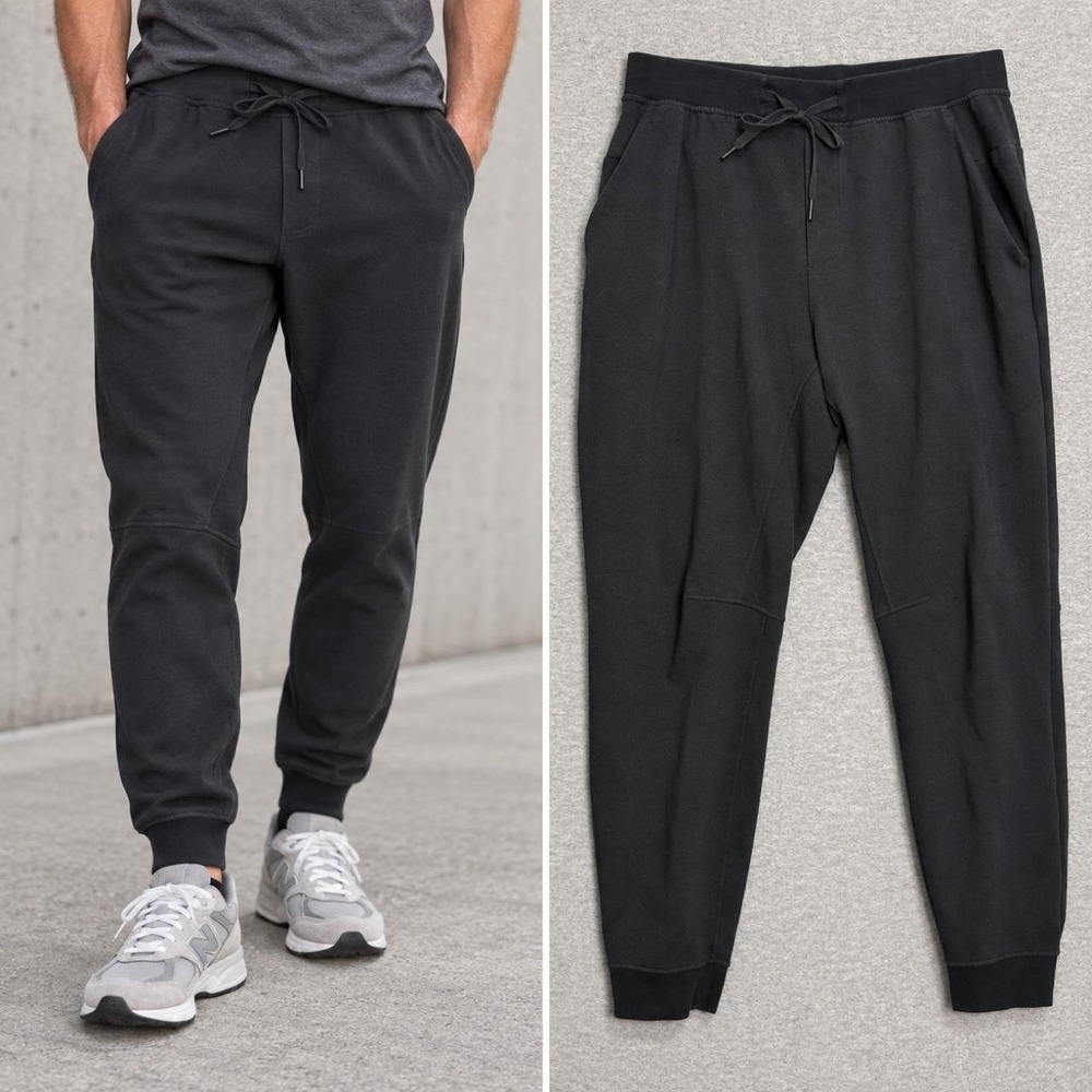 Lululemon City Sweat Jogger Pants Men's XL Black French Terry Drawstring Active